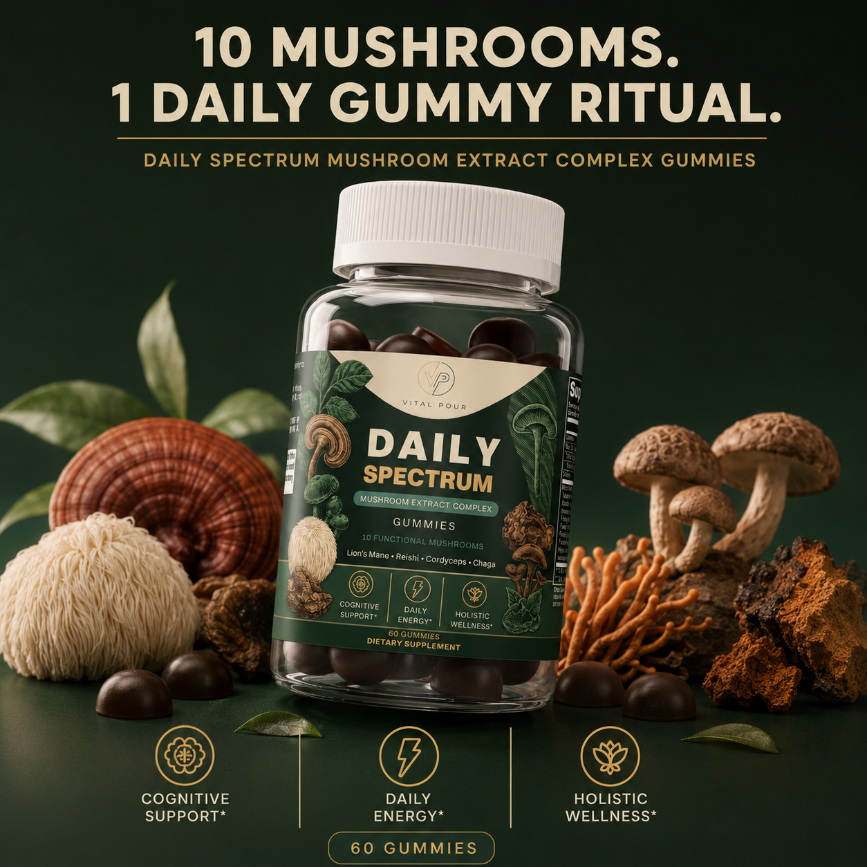 Daily Spectrum Mushroom Gummies - 60 ct