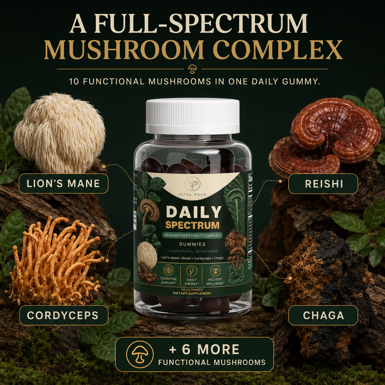 Daily Spectrum Mushroom Gummies - 60 ct
