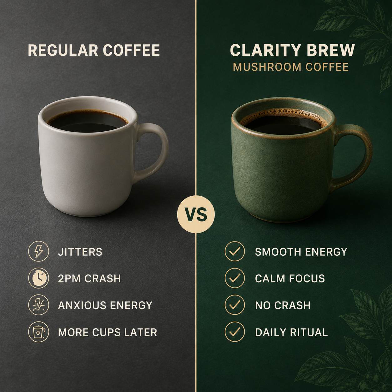 Tastes like smooth coffee, not mushrooms — rich arabica flavor