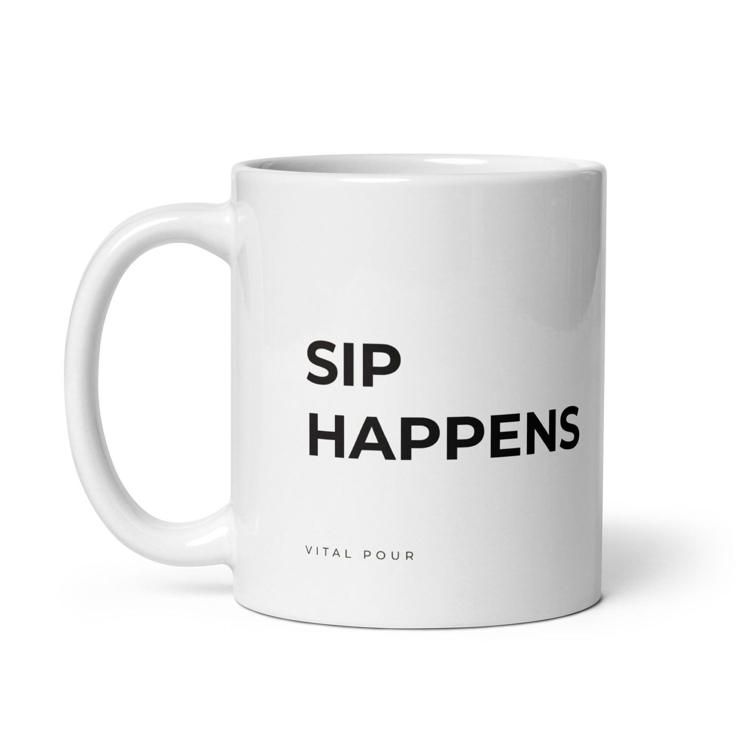 Sip Happens - 11 oz White Mushroom Coffee Mug